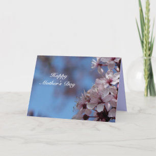 Carte Joyeuse fête des mères, cerisier rose en fleurs