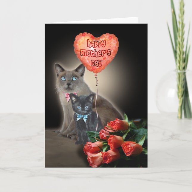 Carte Joyeuse fête des Mères Chats  (Devant)