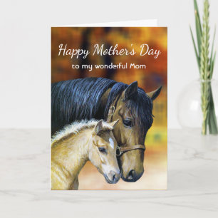 Carte Joyeuse Fête des Mères Cheval Équestre