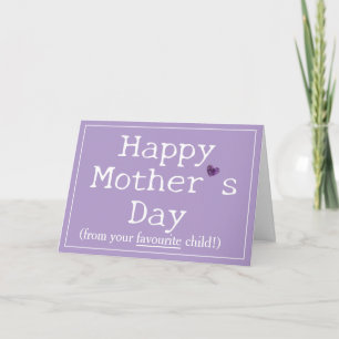 Carte Joyeuse Fête des Mères drôle violet
