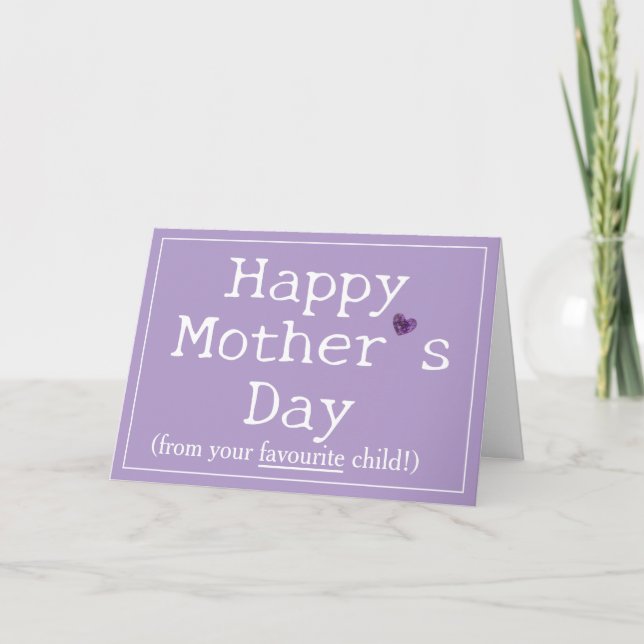 Carte Joyeuse Fête des Mères drôle violet (Devant)