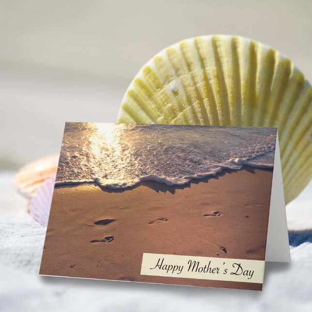 Carte Joyeuse Fête des Mères Empreintes Dans le Sable (Créateur téléchargé)