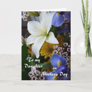 Carte Joyeuse Fête des Mères-Fille-Plutôt Florale