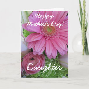 Carte Joyeuse Fête des Mères-Fille-Rose Floral