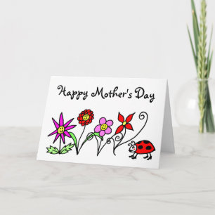 Carte Joyeuse Fête des Mères fleurie