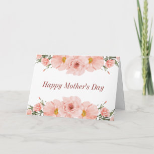 Carte Joyeuse fête des mères Fleurs roses