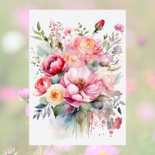 Carte Joyeuse Fête des Mères Floral Drip Watercolor Styl