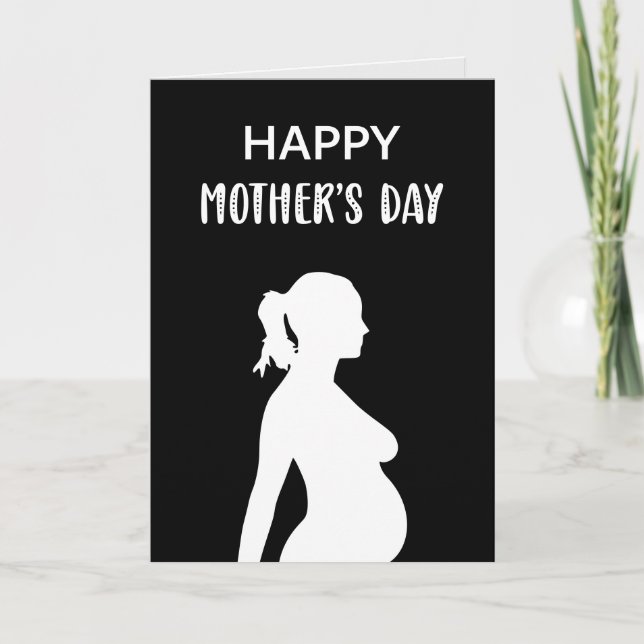 Carte Joyeuse fête des Mères futur bébé Maman enceinte à (Devant)