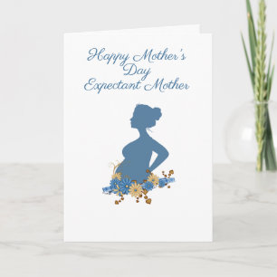 Carte Joyeuse fête des mères, future mère, Silhouette