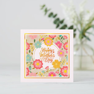 Carte Joyeuse Fête des Mères I Floral Élégant Aquarelle