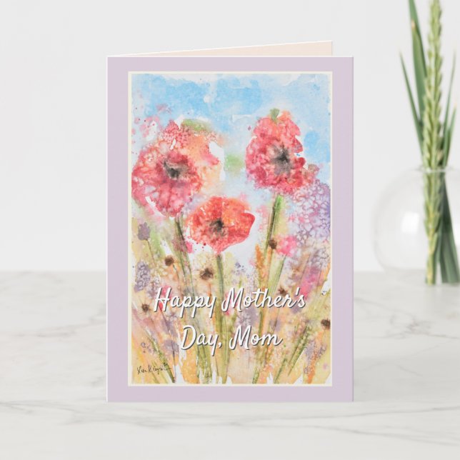 Carte Joyeuse Fête des Mères Jolies Fleurs (Devant)