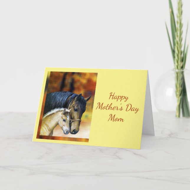 Carte Joyeuse Fête des Mères Maman Mère, Cheval Equestre (Devant)