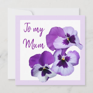 Carte Joyeuse fête des mères mauve assez violet de fleur