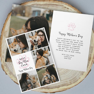 Carte Joyeuse fête des Mères Meilleure Maman de Chien Ph
