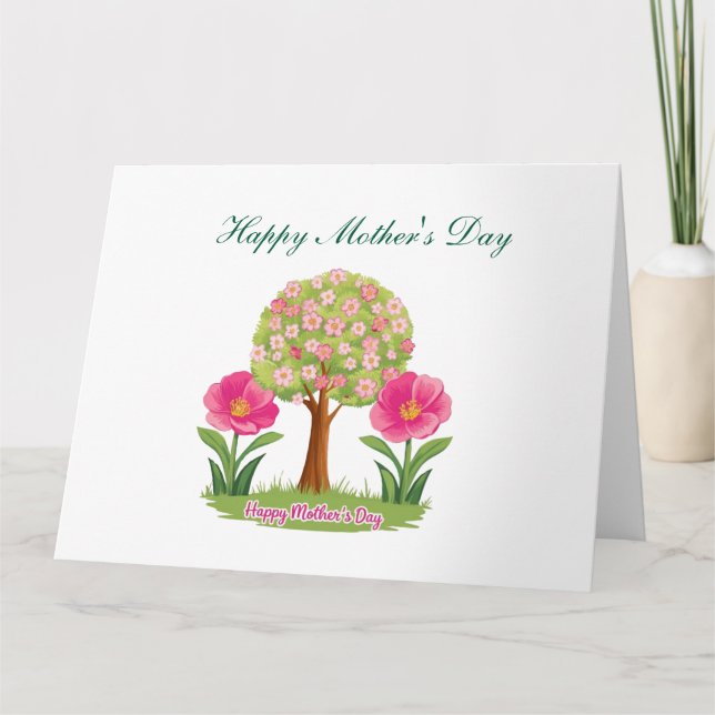 Carte Joyeuse fête des Mères, Nature Design (Devant)