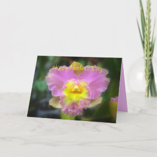 Carte Joyeuse Fête des Mères Orchidée de Cattleya Rose