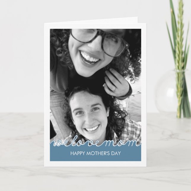 Carte Joyeuse Fête des mères Photo Amour Maman Marine Bl (Devant)