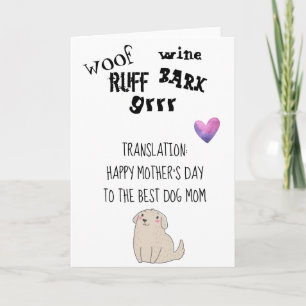 Carte Joyeuse fête des mères pour la maman du chien du c
