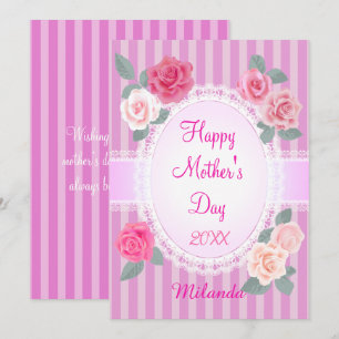 Carte Joyeuse Fête des Mères Roses Roses