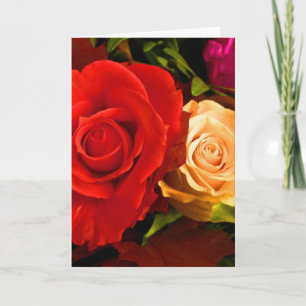 Carte Joyeuse fête des mères Roses rouges Jaunes III