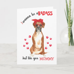 Carte Joyeuse fête des Mères Sale gosse ton chien Boxer