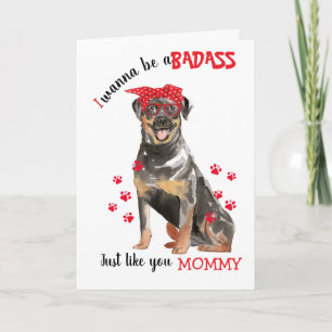 Carte Joyeuse fête des Mères Sale Tête de Rottweiler
