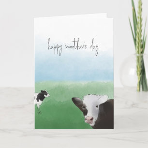Carte Joyeuse fête des mères Vache