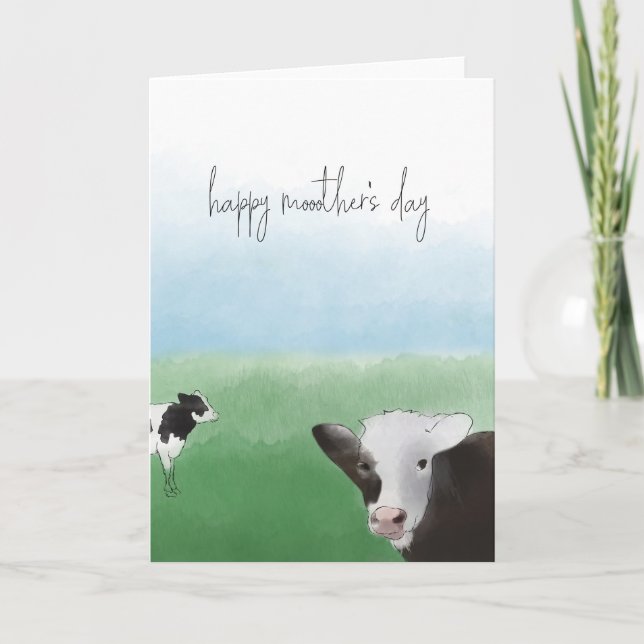 Carte Joyeuse fête des mères Vache (Devant)