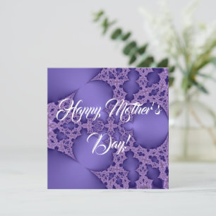 Carte Joyeuse fête des mères, violet fractal