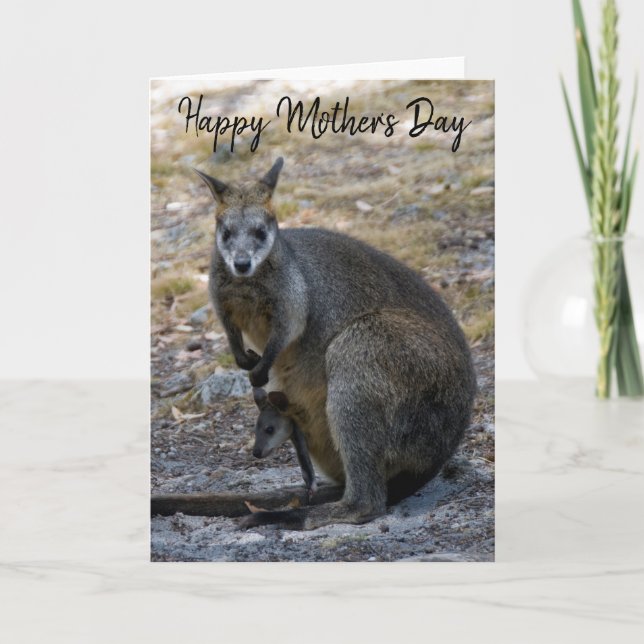 Carte Joyeuse Fête des Mères Wallaby Bébé Joey (Devant)