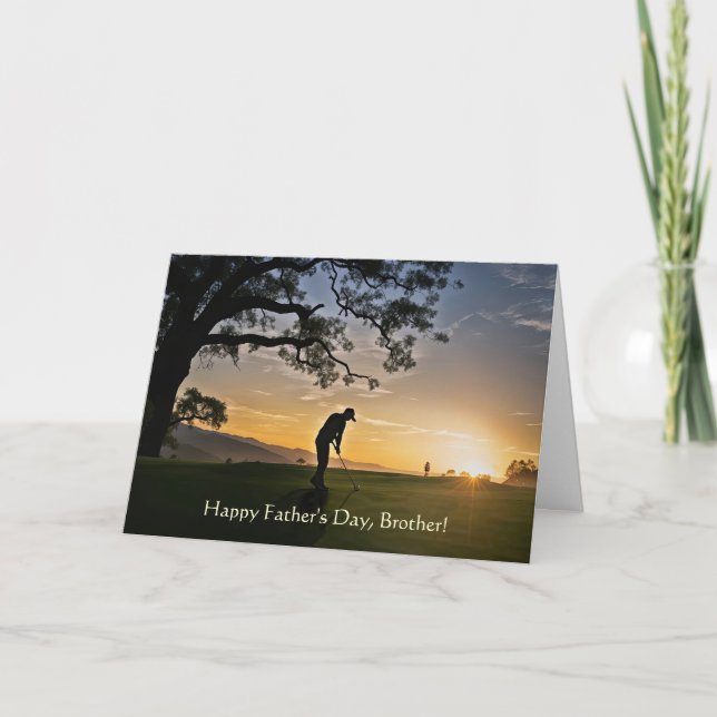 Carte Joyeuse Fête des Pères à mon frère golfeur  (Devant)