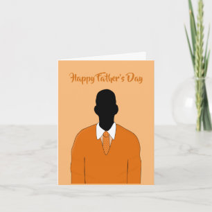Carte Joyeuse fête des pères Afro-Américain Orange  