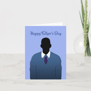 Carte Joyeuse fête des pères afro-américaine Bleu