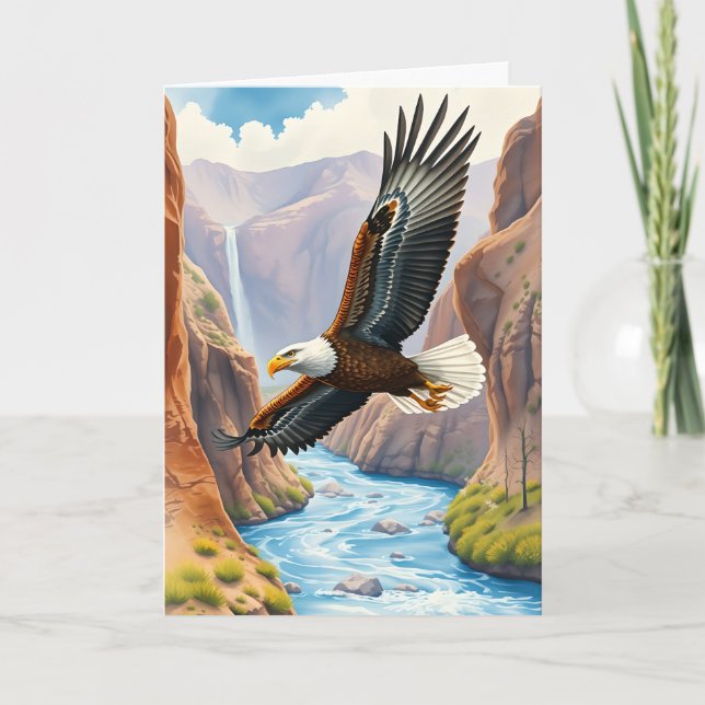 Carte Joyeuse fête des Pères | Aigle s'élevant au-dessus (Devant)