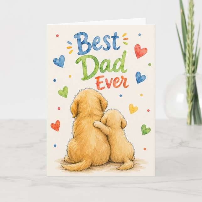 Carte Joyeuse Fête des Pères Animal Salutation (Devant)