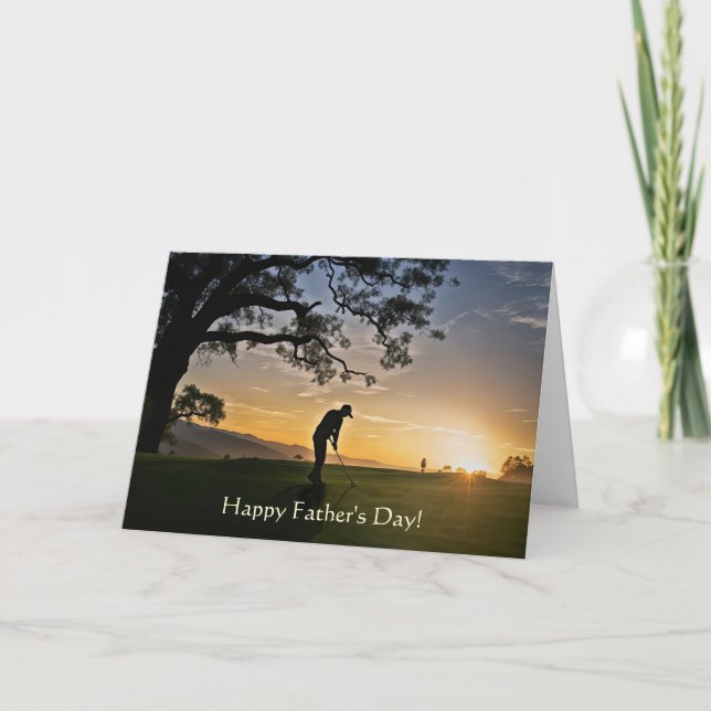 Carte Joyeuse Fête des Pères avec thème de golf (Devant)