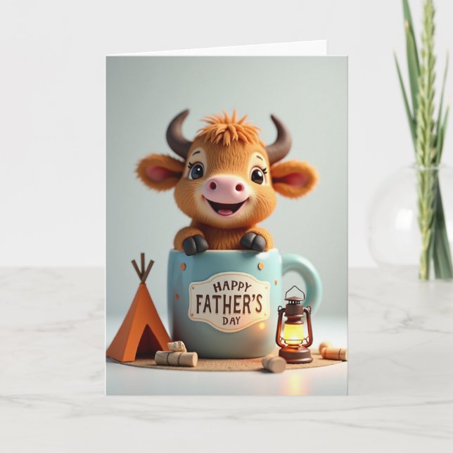 Carte Joyeuse Fête des Pères Bovine Card (Devant)