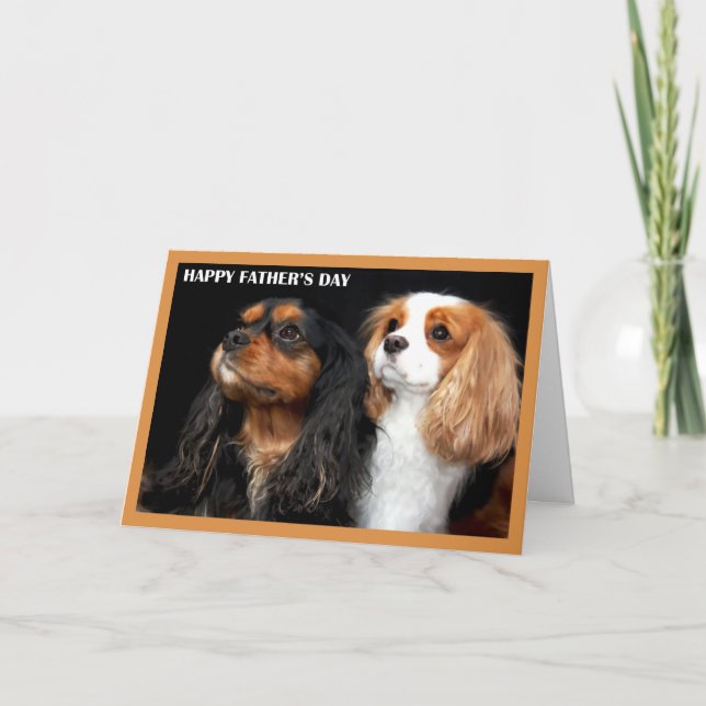 Carte Joyeuse Fête des Pères Cavalier King Charles Spani (Devant)
