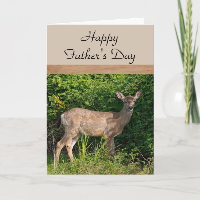 Carte Joyeuse Fête des Pères / Cerf dans les Bois (Devant)