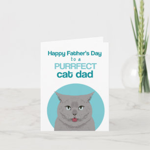 Carte Joyeuse fête des pères chat British Shorthair