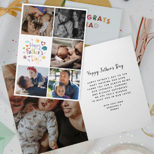 Carte Joyeuse Fête des Pères Collage de photos mignon et