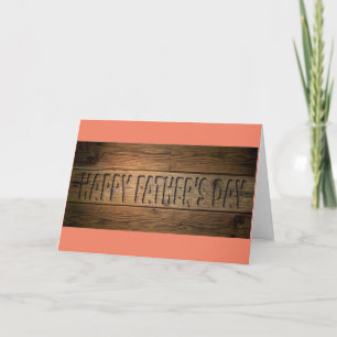 Carte Joyeuse Fête des Pères en bois