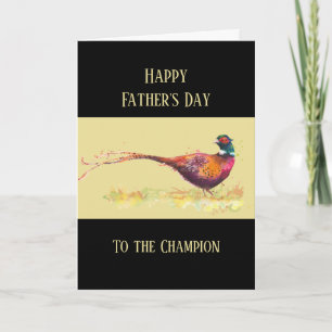 Carte Joyeuse Fête des Pères Faisan Oiseau de Chasse