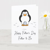 Joyeuse fête des pères futur papa manchot avec œuf