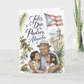 Carte Joyeuse Fête des Pères Grand-père Porto Rico