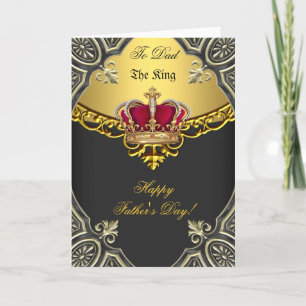 Carte Joyeuse Fête des Pères Le Roi Couronne Or Photo