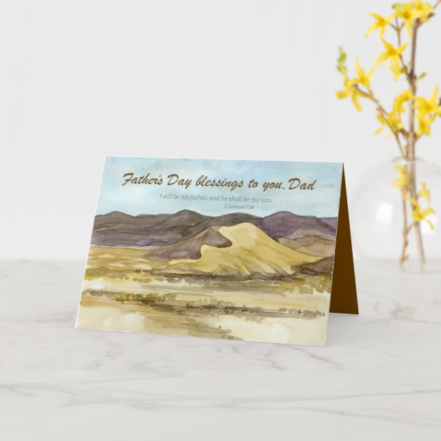 Carte Joyeuse fête des Pères Papa Bénédictions Écriture  (Fleur jaune)