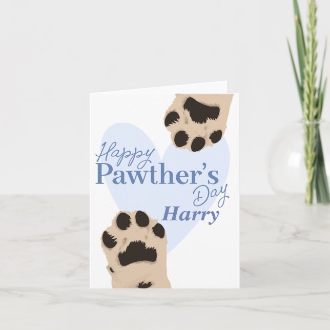 Carte Joyeuse fête des pères - Papa Chien jeu de mots (Devant)