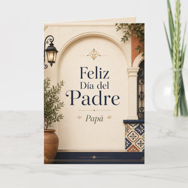 Carte Joyeuse Fête des Pères Papa Espagnol I Colonial (Devant)