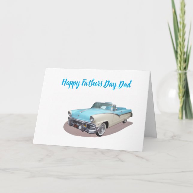 Carte Joyeuse Fête des Pères Papa Voiture Classique (Devant)